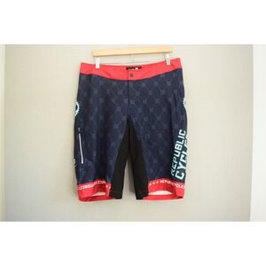 Qloom Republic Mountain Shorts XL Mens Baggy Cycling Navy Red New Dongara
